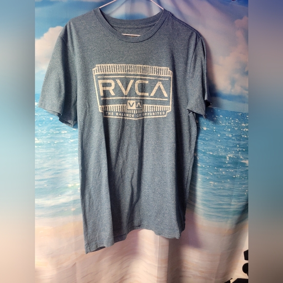 RVCA Heather Blue‎ Mens Tshirt Medium - Picture 1 of 3